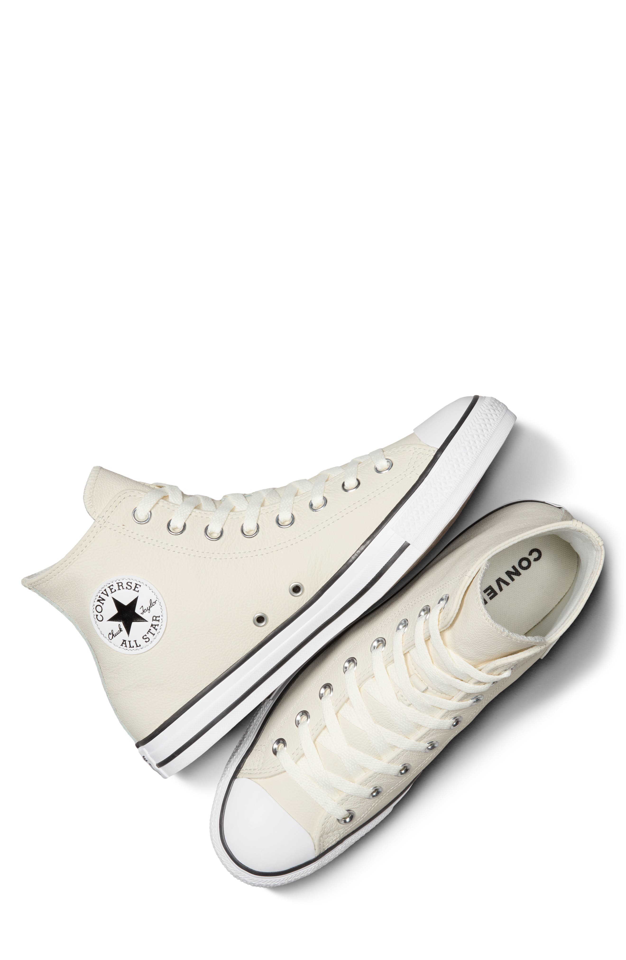 Converse Chuck Taylor<sup>®</sup> All Star<sup>®</sup> Leather High Top Sneaker, Alternate, color, 