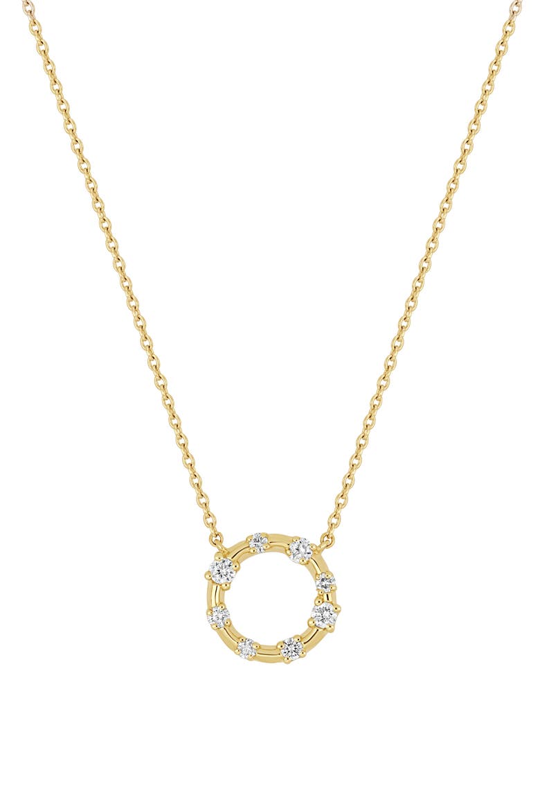 Solstice Diamond Circle Pendant Necklace, Main, color, 18KY 8DIRD0.12