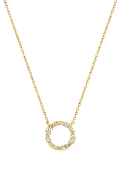 Solstice Diamond Circle Pendant Necklace