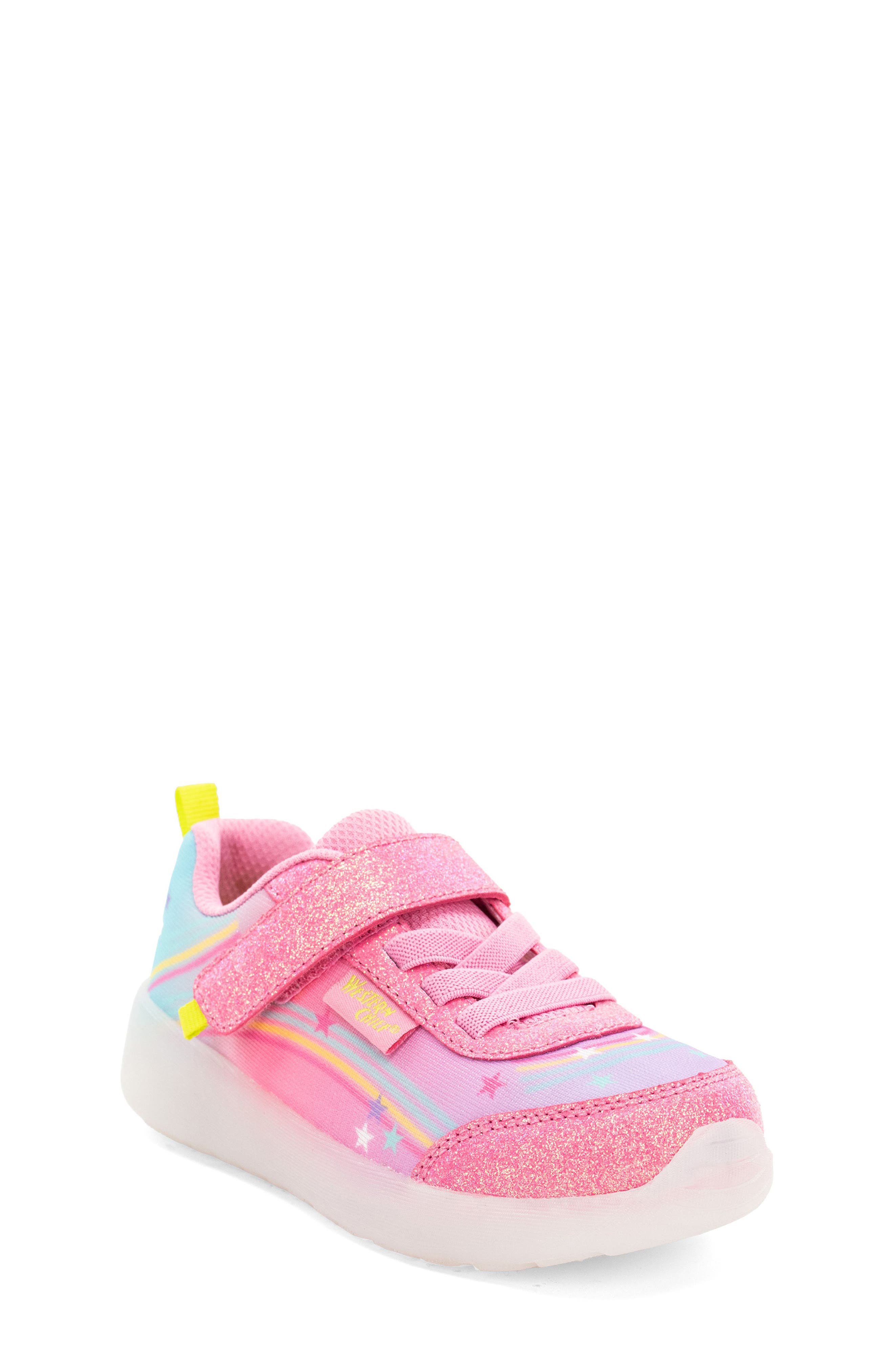 Western Chief Flash Feet Light-Up Sneaker, Main, color, Pink