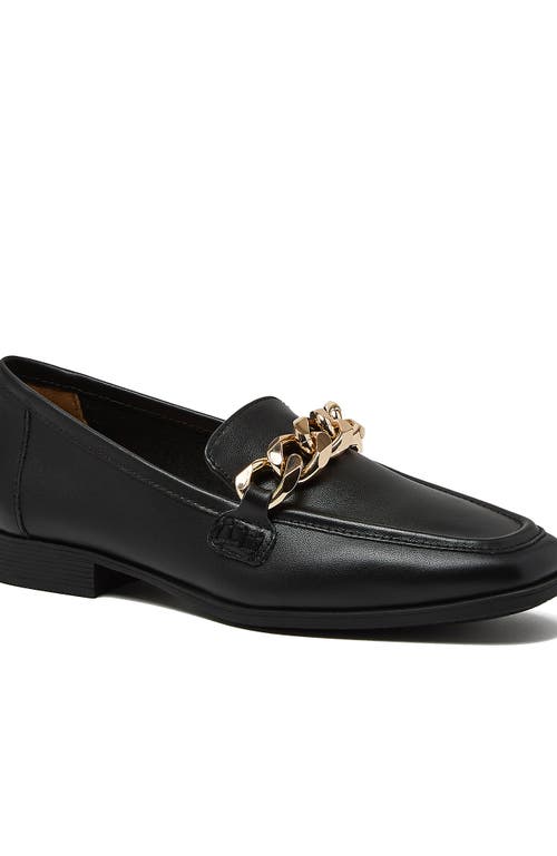 Lands' End Chain Leather Loafers In Black Leather
