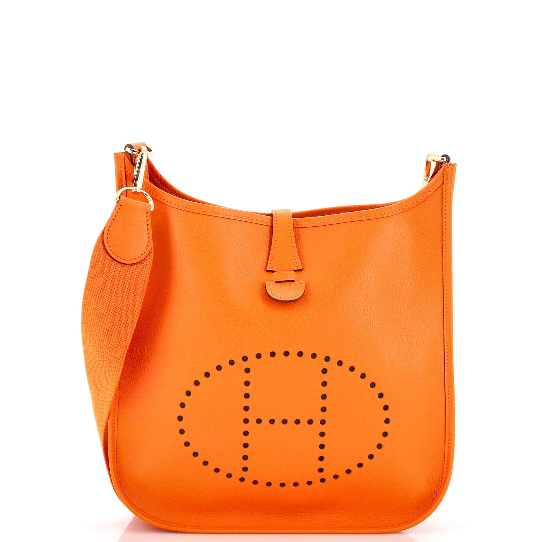 Pre-Owned Hermes Evelyne Bag Gen II Epsom PM, Main, color, Orange H