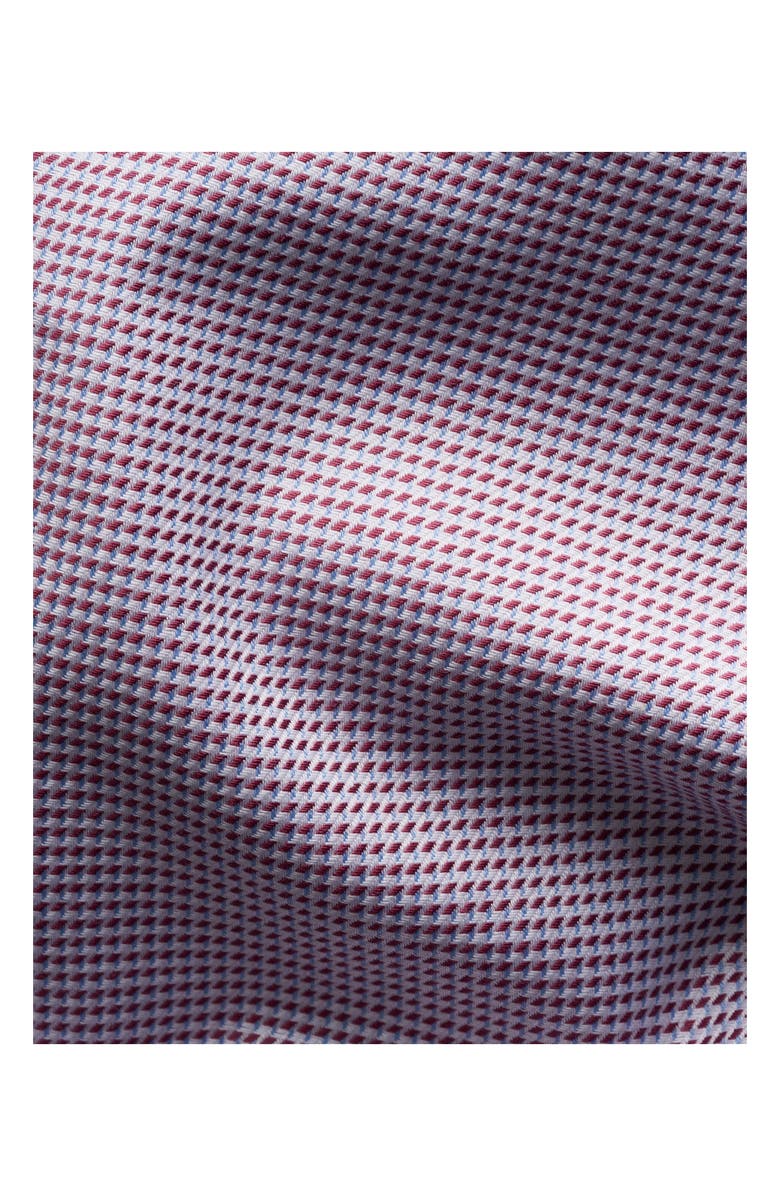 Eton Slim Fit Houndstooth Cotton Dobby Dress Shirt, Alternate, color, Medium Red