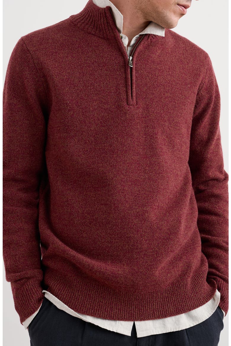 Reefpoint Lambswool Blend Half-Zip Sweater, Main, color, CONKER