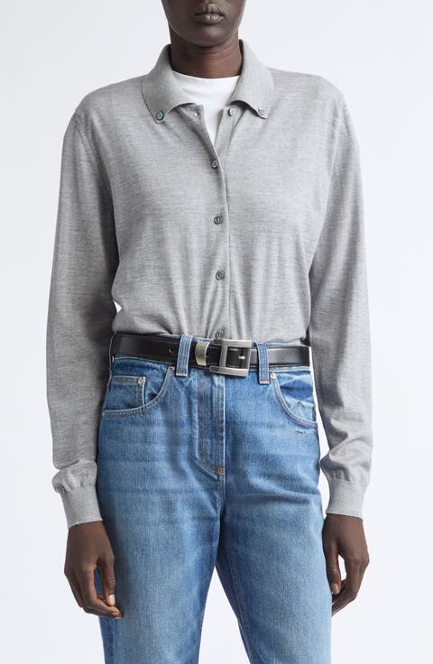Virgin Wool Button-Down Cardigan