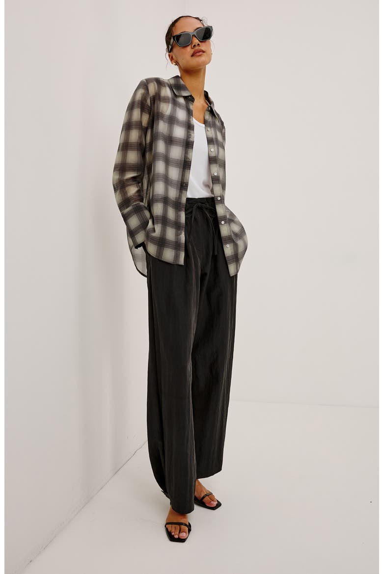 Bishop Plaid Button-Up Shirt, Alternate, color, ONYX TAUPE