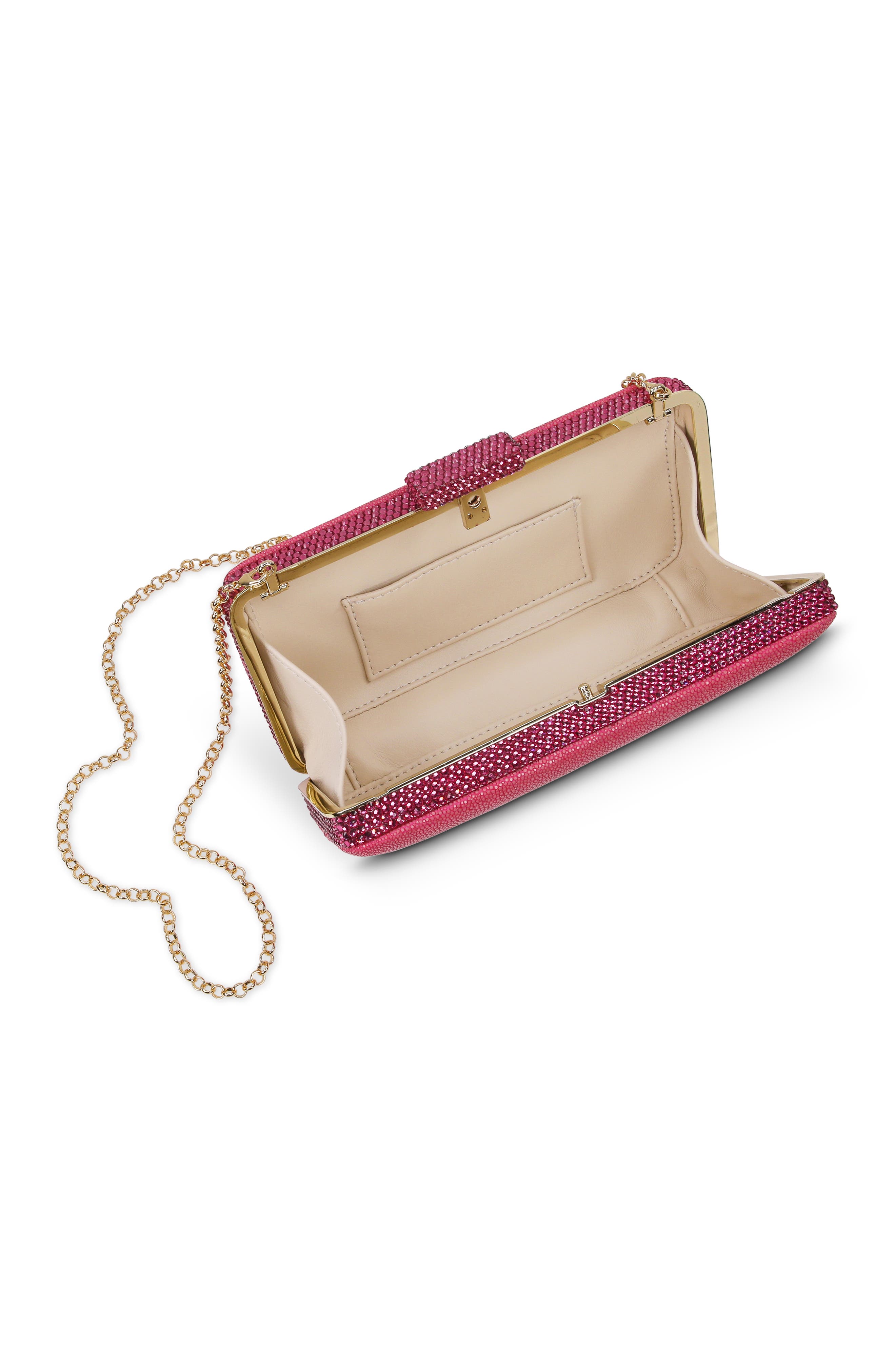 Evelyn Stingray Leather Minaudiere, Alternate, color, Cherry Blossom