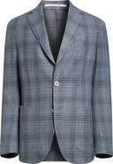 Eleventy Unstructured Plaid Linen & Wool Blend Sport Coat