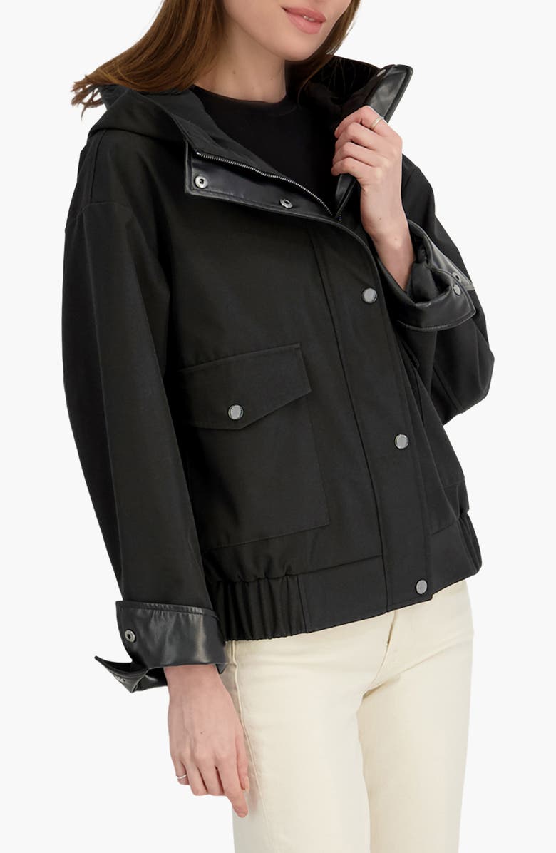 Tahari Leone Softshell Bomber Jacket, Alternate, color, Black