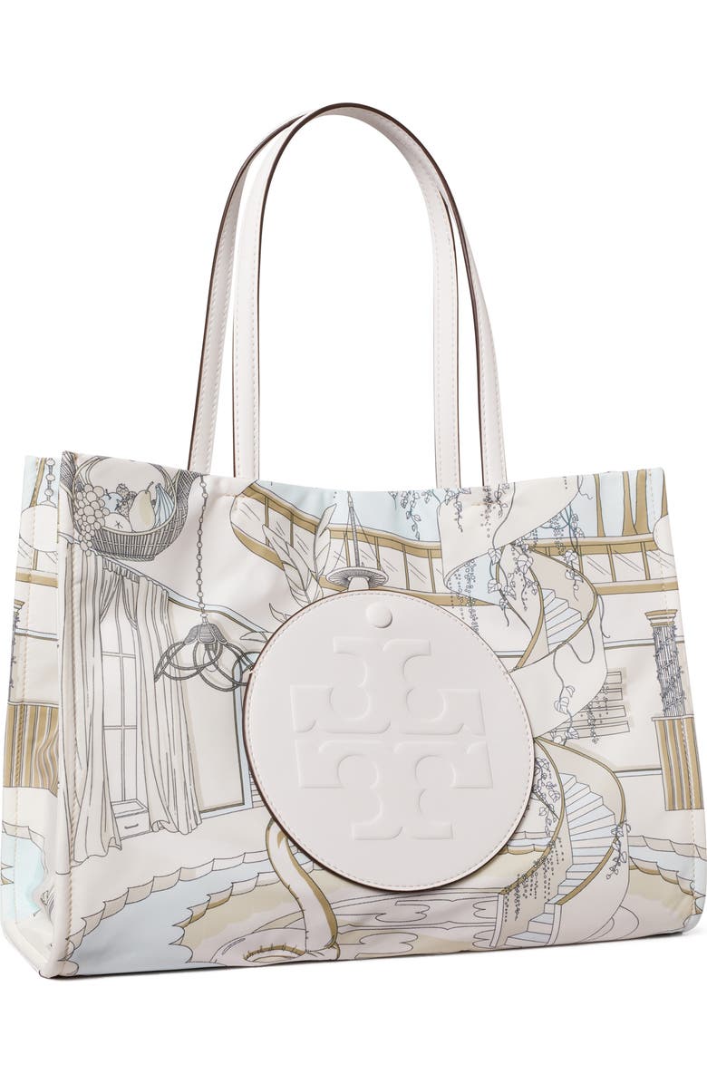 Tory Burch Small Ella Print Tote, Alternate, color, The Pool Beige