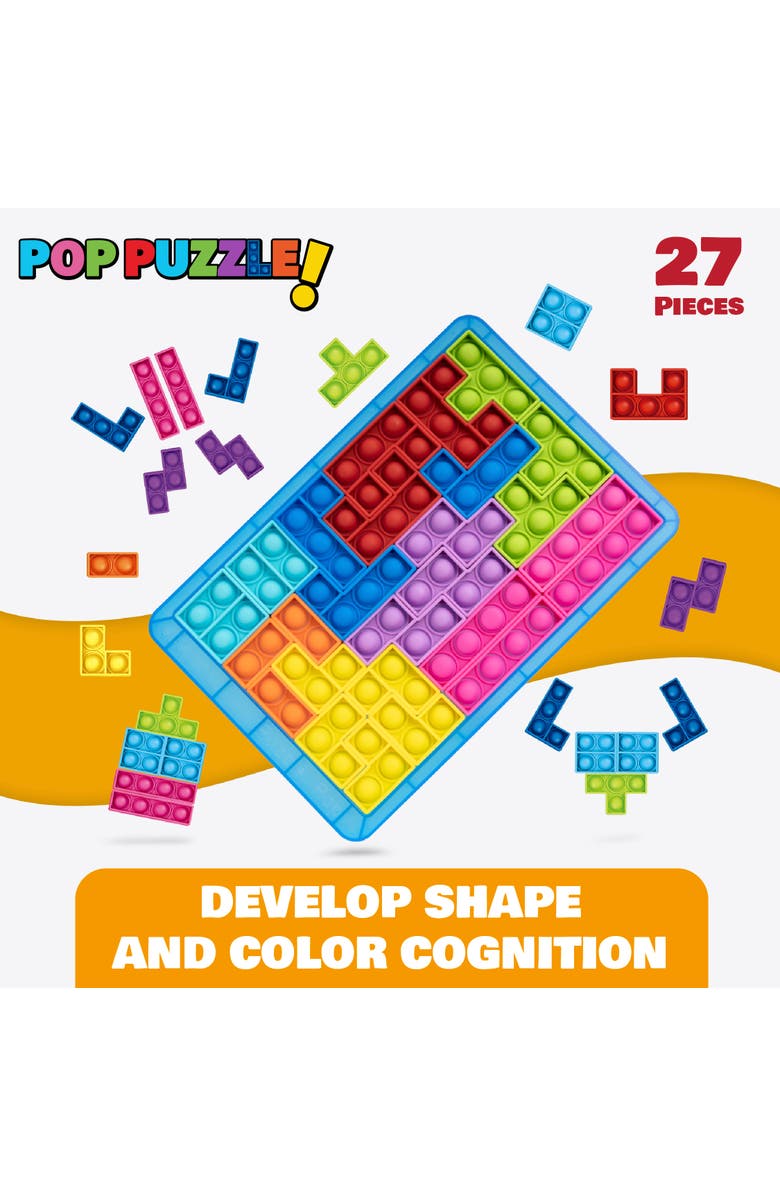 Power Your Fun Pop Puzzle Popper Fidget Game - Blue, Alternate, color, Blue