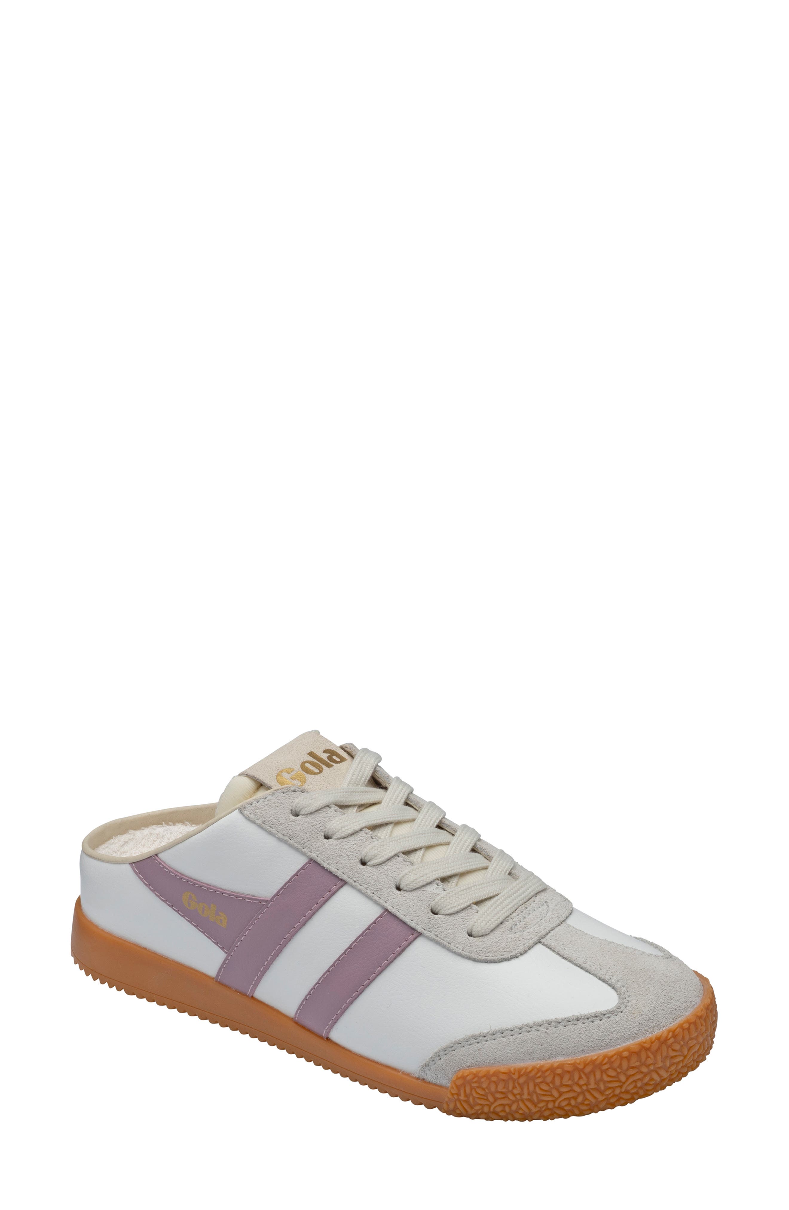 Elan Leather Mule Sneaker, Main, color, WHITE/ PINK