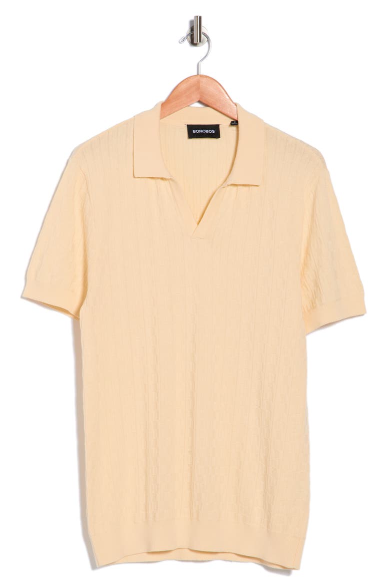 Cotton Knit Polo, Alternate, color, CREAM TEXTURE
