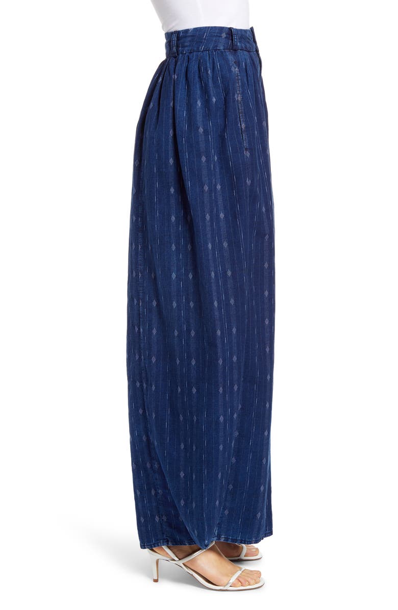 AG Hadley Pleated Cotton Culottes, Alternate, color, Atlas Indigo