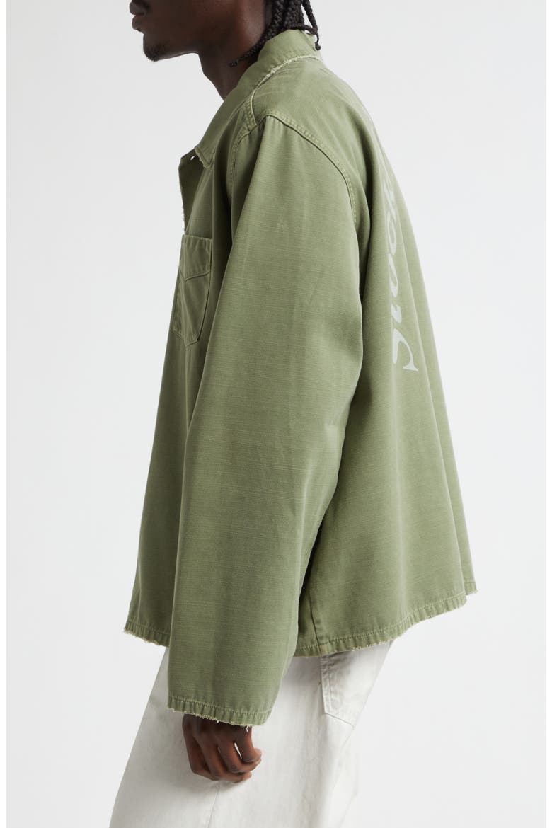 Club Distressed Overshirt, Alternate, color, MILITARY GREEN