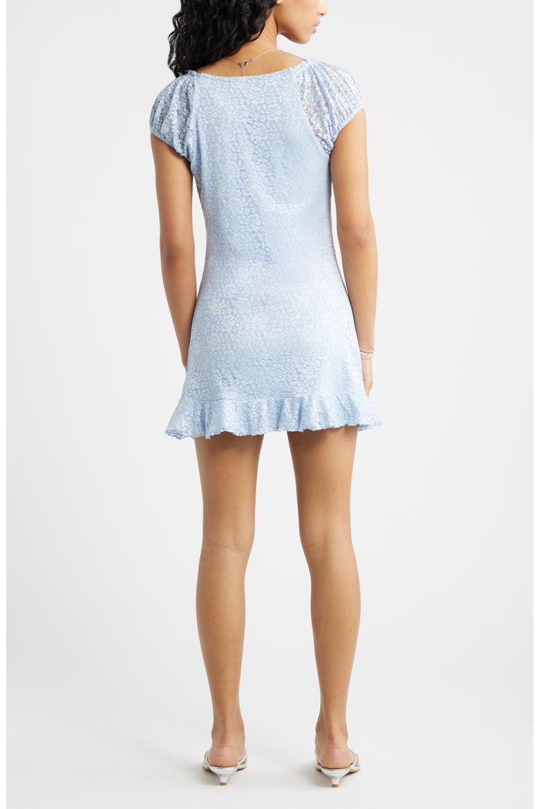 Floral Lace Minidress, Alternate, color, BLUE BIRD
