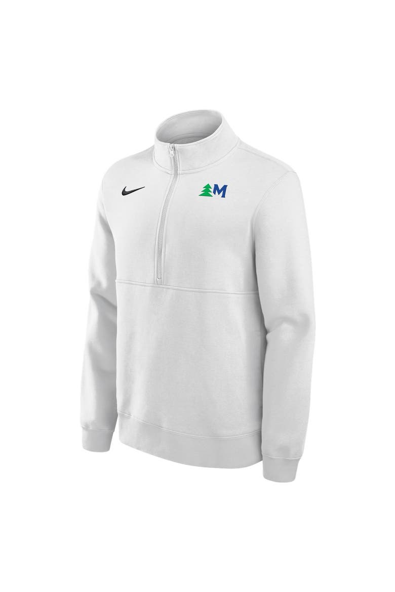Men's Nike White Minnesota Timberwolves Club Fleece Half-Zip Top, Main, color, White