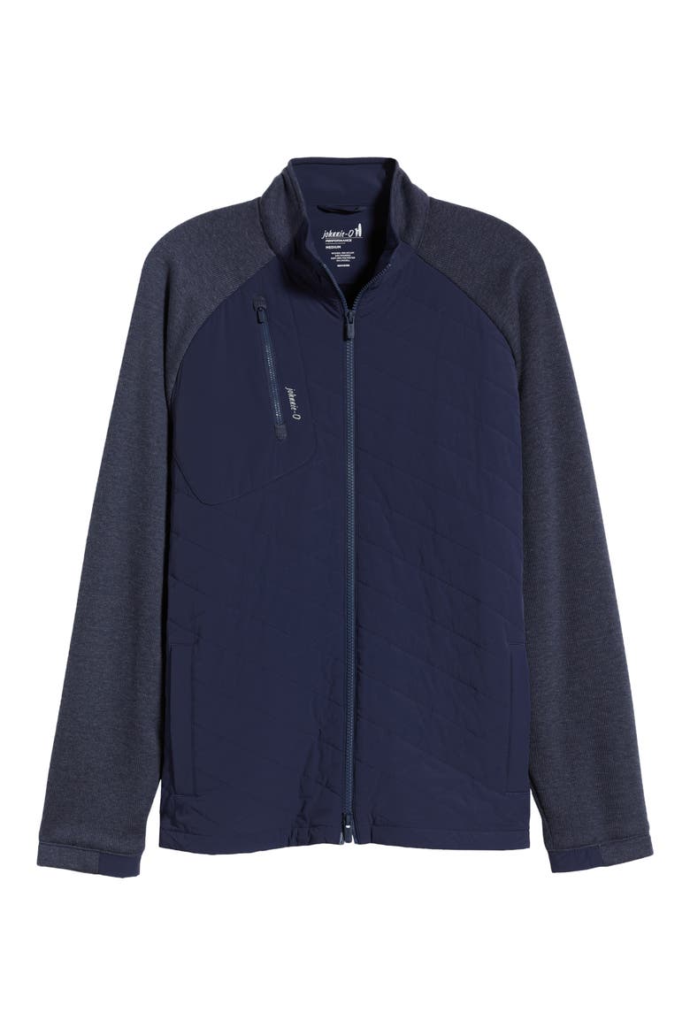 Weller Lightweight Mixed Media Fleece Jacket, Alternate, color, NAVY