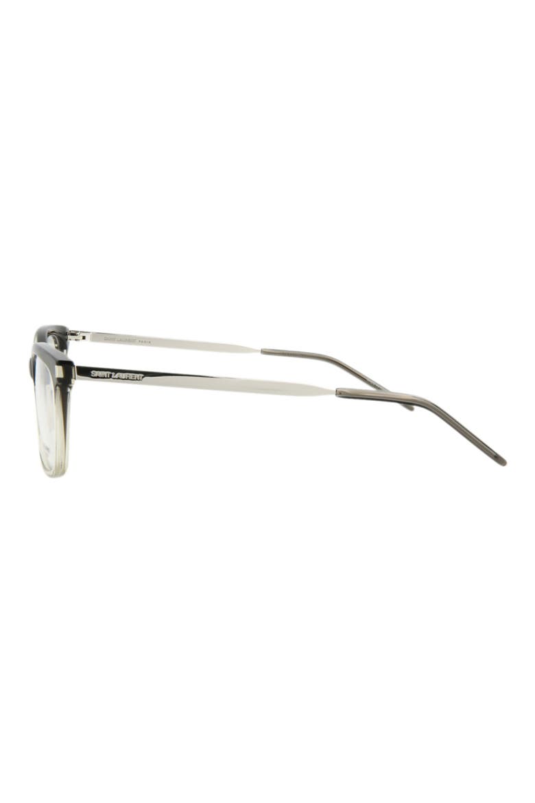 53mm Oval Optical Glasses, Alternate, color, GREY SILVER TRANSPARENT