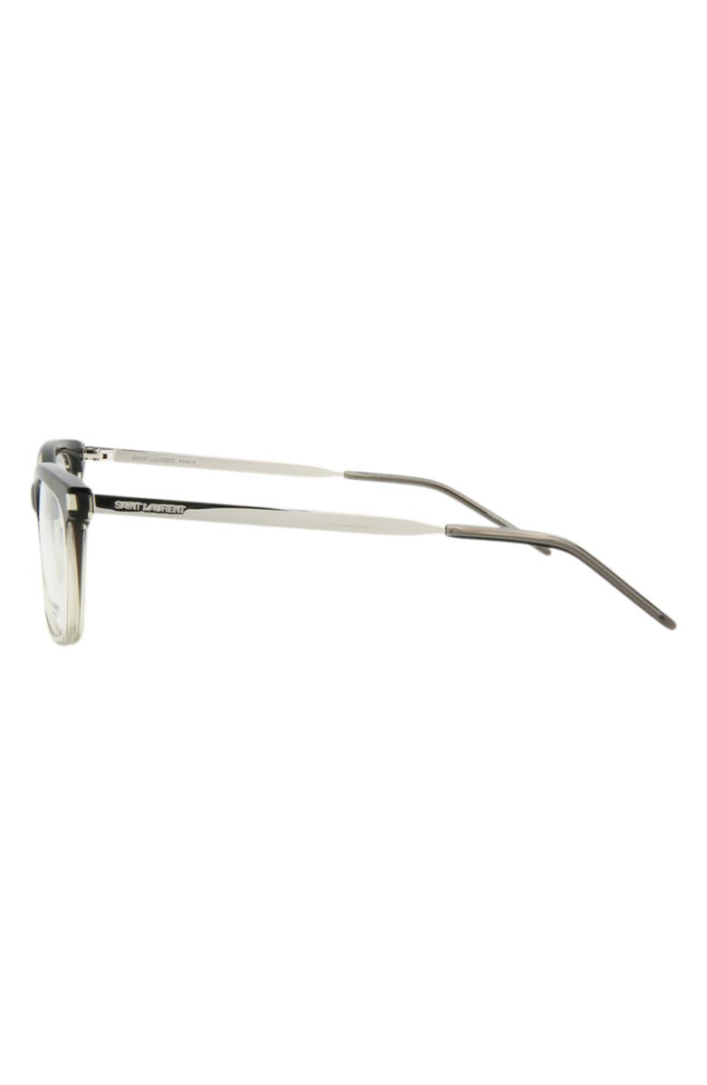 Saint Laurent 53mm Oval Optical Glasses, Alternate, color, Grey Silver Transparent