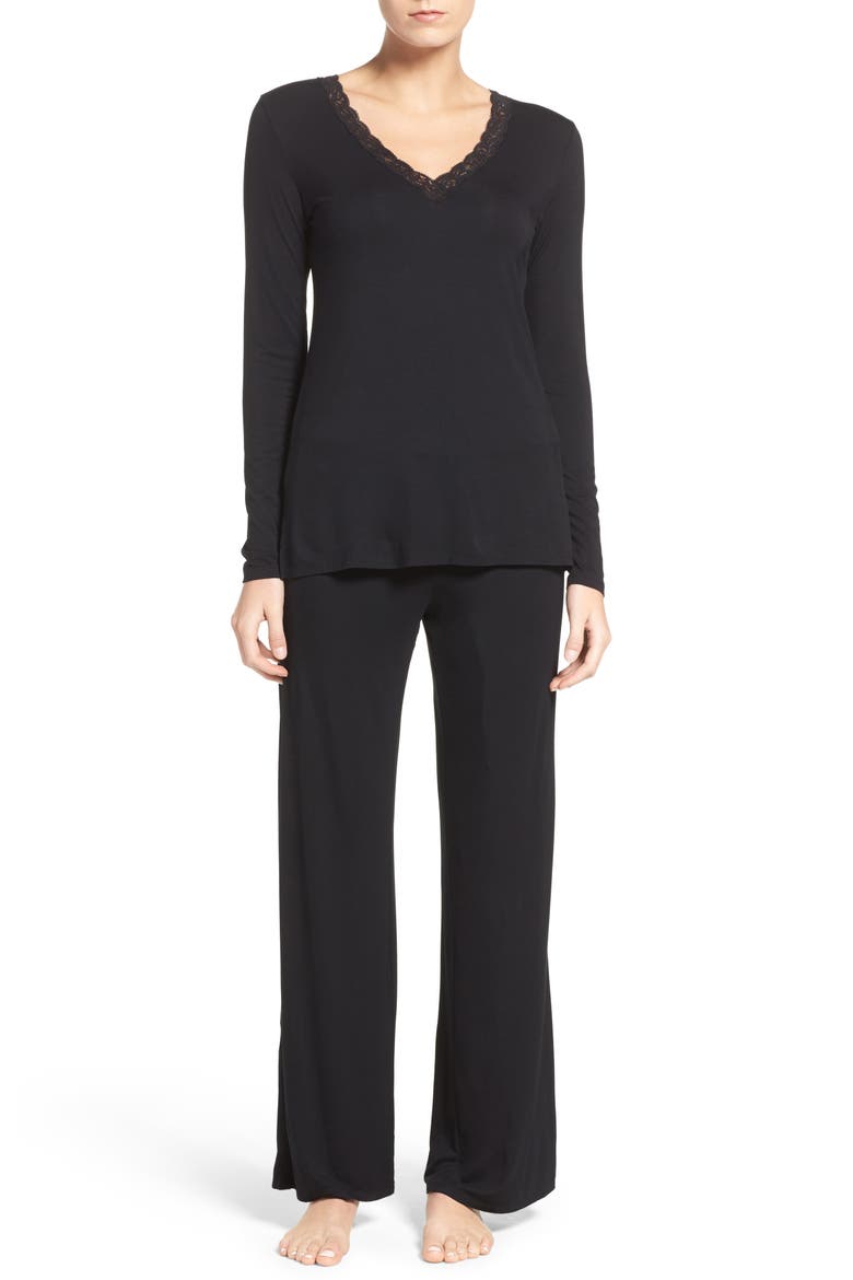 Feathers Pajamas, Main, color, BLACK