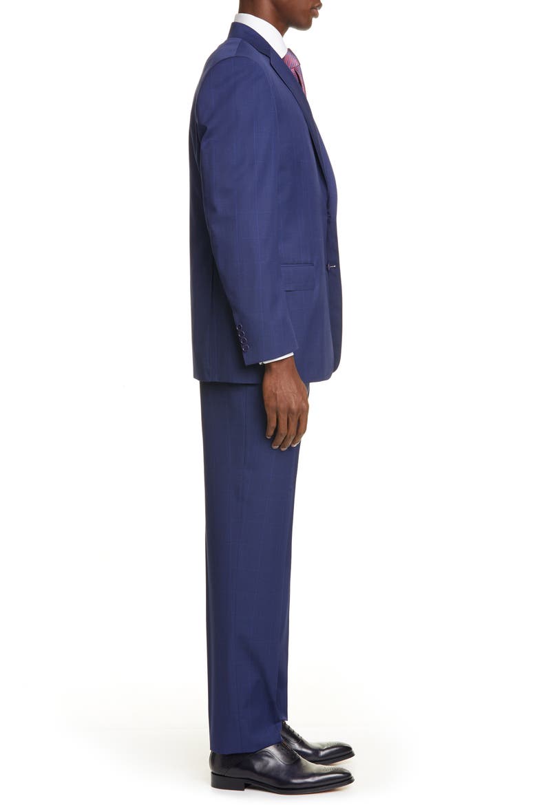 Sienna Soft Windowpane Classic Fit Wool Suit, Alternate, color, BLUE
