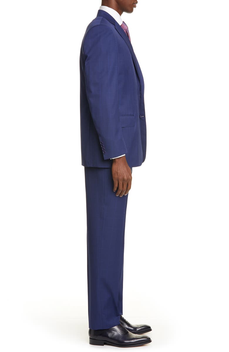 Canali Sienna Soft Windowpane Classic Fit Wool Suit, Alternate, color,