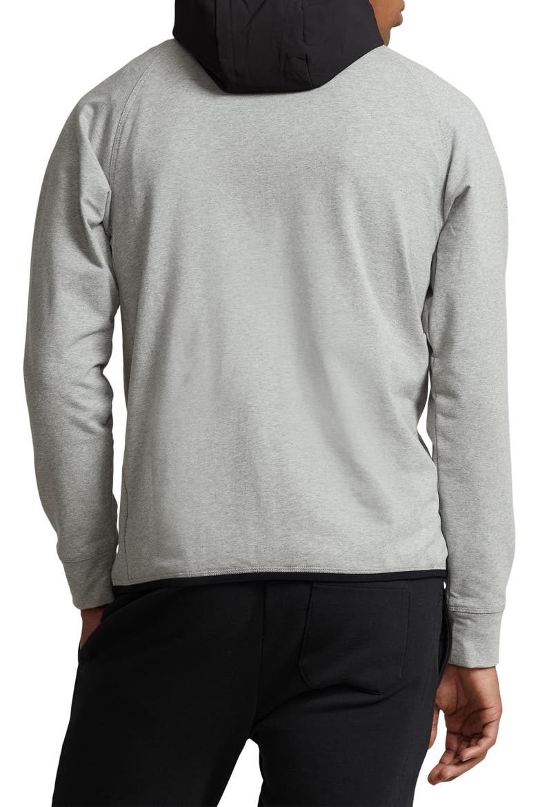 Techy Terry Half Zip Hoodie, Alternate, color, ANDOVER HEATHER/ POLO BLACK