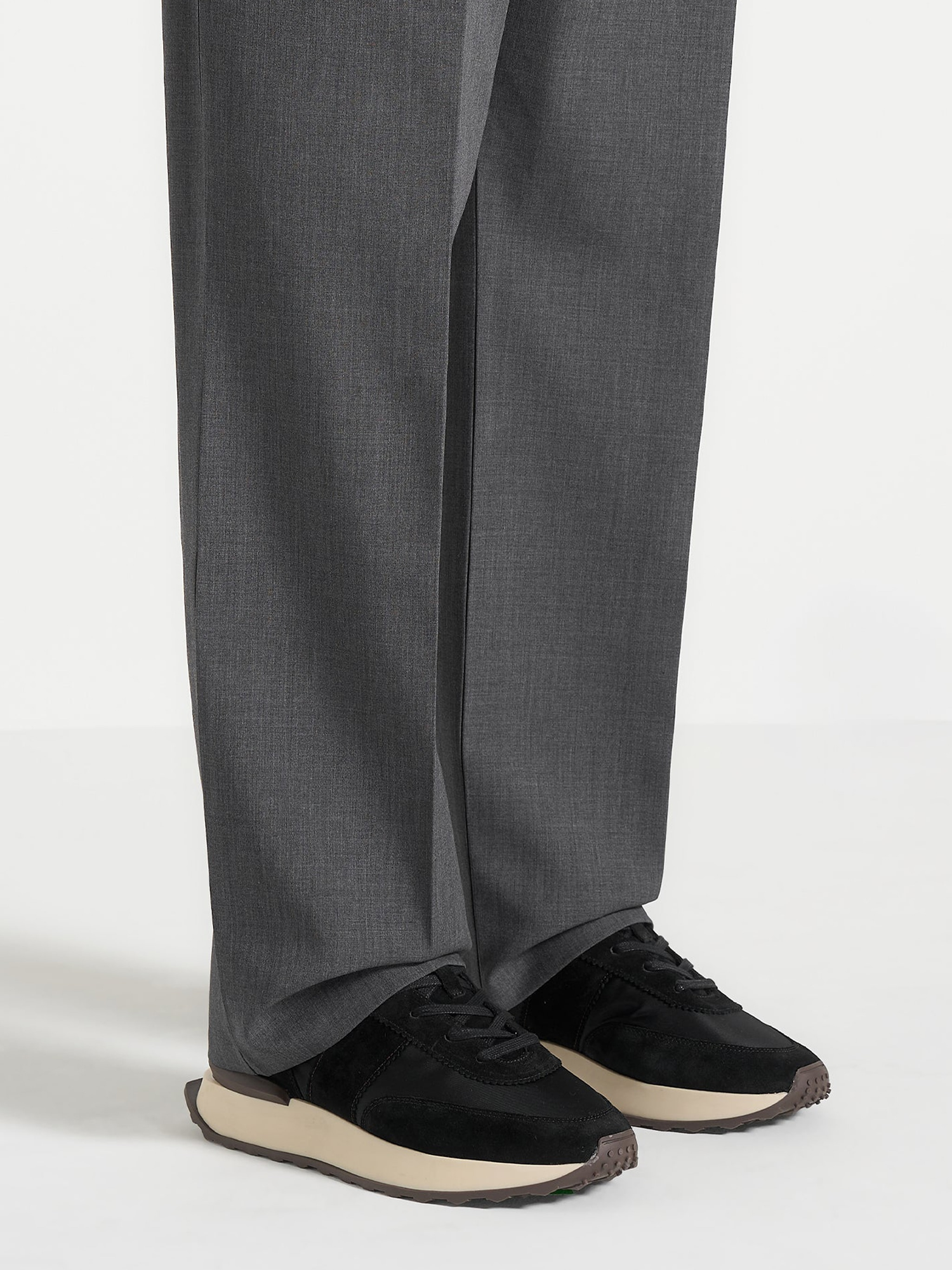 Manière De Voir Monaco Suede and Nylon Runner, Alternate, color, Black