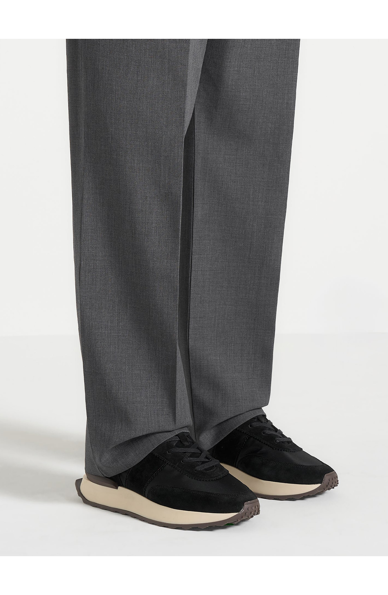 Manière De Voir Monaco Suede and Nylon Runner, Alternate, color, Black