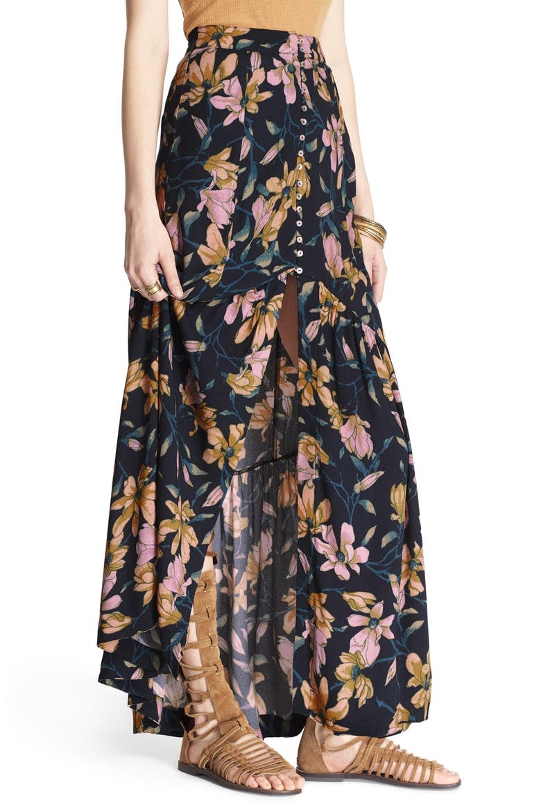 'Smooth Sailing' Maxi Skirt, Alternate, color, ONYX COMBO