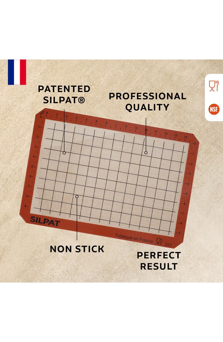 Silpat Premium Non-Stick Half Sheet Size Silicone Gridded Baking Mat, 11-5/8 x 16-1/2, Alternate, color, Orange