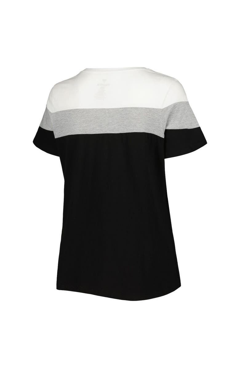 PROFILE Women's Black/Heather Gray Chicago White Sox Plus Size Colorblock T-Shirt, Alternate, color, Black