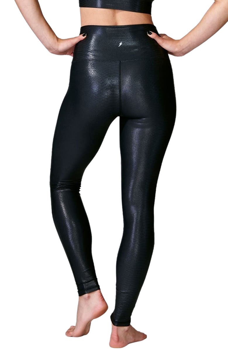 ELECTRIC YOGA Python Embossed Faux Leather Leggings, Alternate, color,