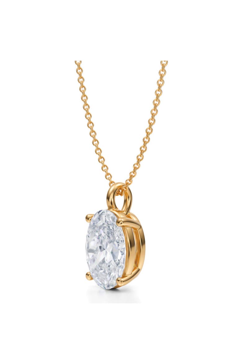 Radiant Solitaire Lab Diamond Pendant Necklace 14K White Gold, Alternate, color, White Gold