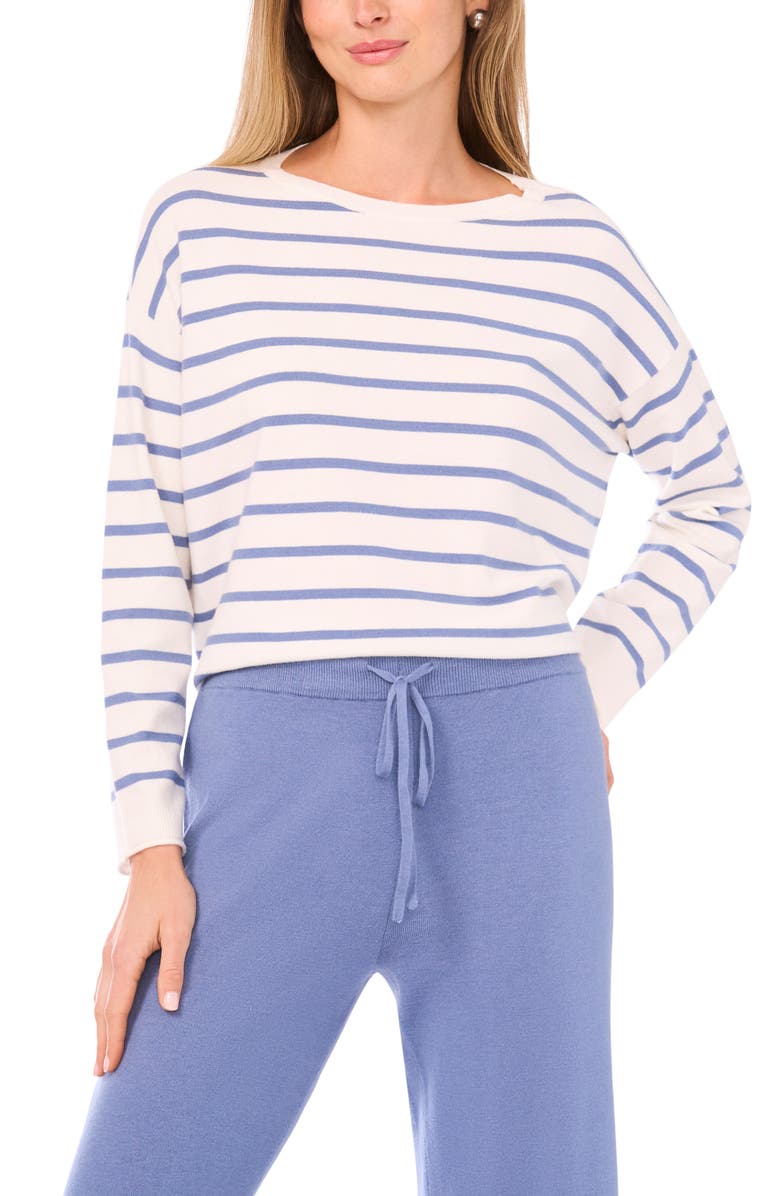 Vince Camuto Stripe Rolled Edge Sweater, Main, color, 