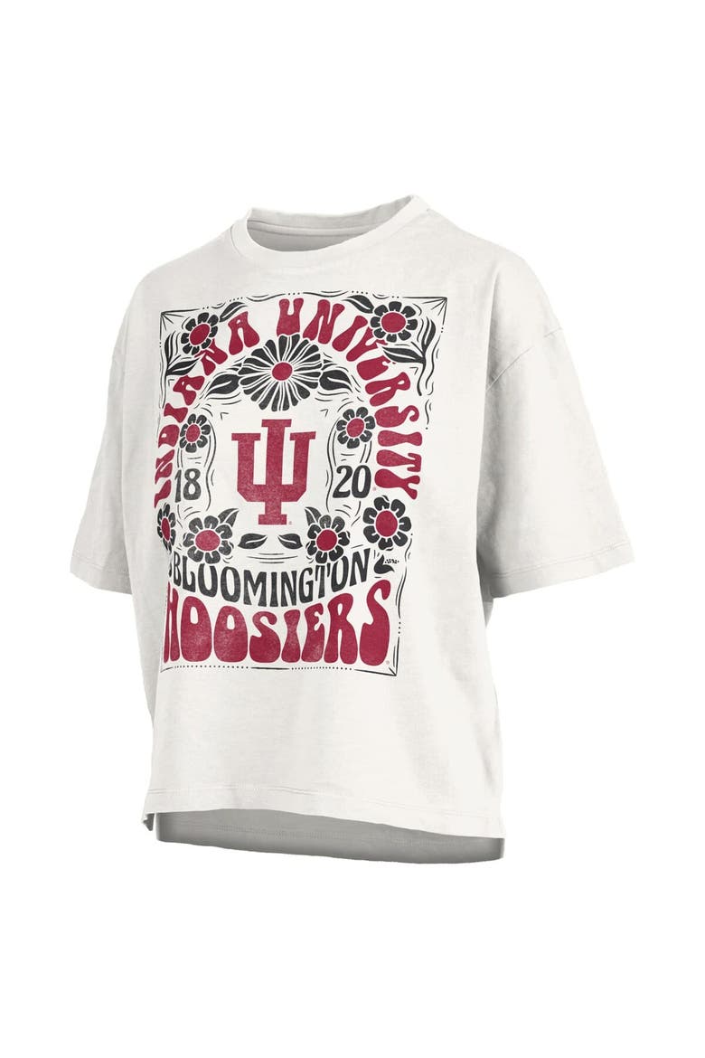 Women's Pressbox White Indiana Hoosiers Harmony Oversized T-Shirt, Alternate, color, White