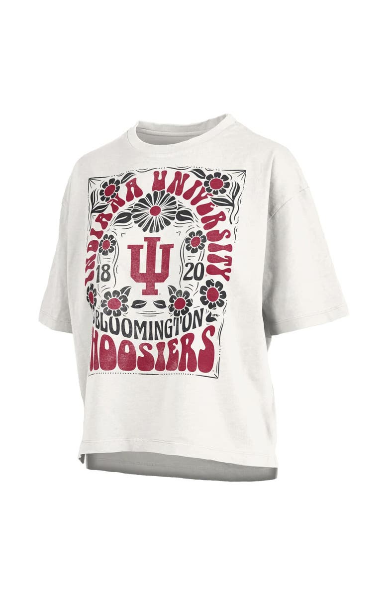 PRESSBOX Women's Pressbox White Indiana Hoosiers Harmony Oversized T-Shirt, Alternate, color, White