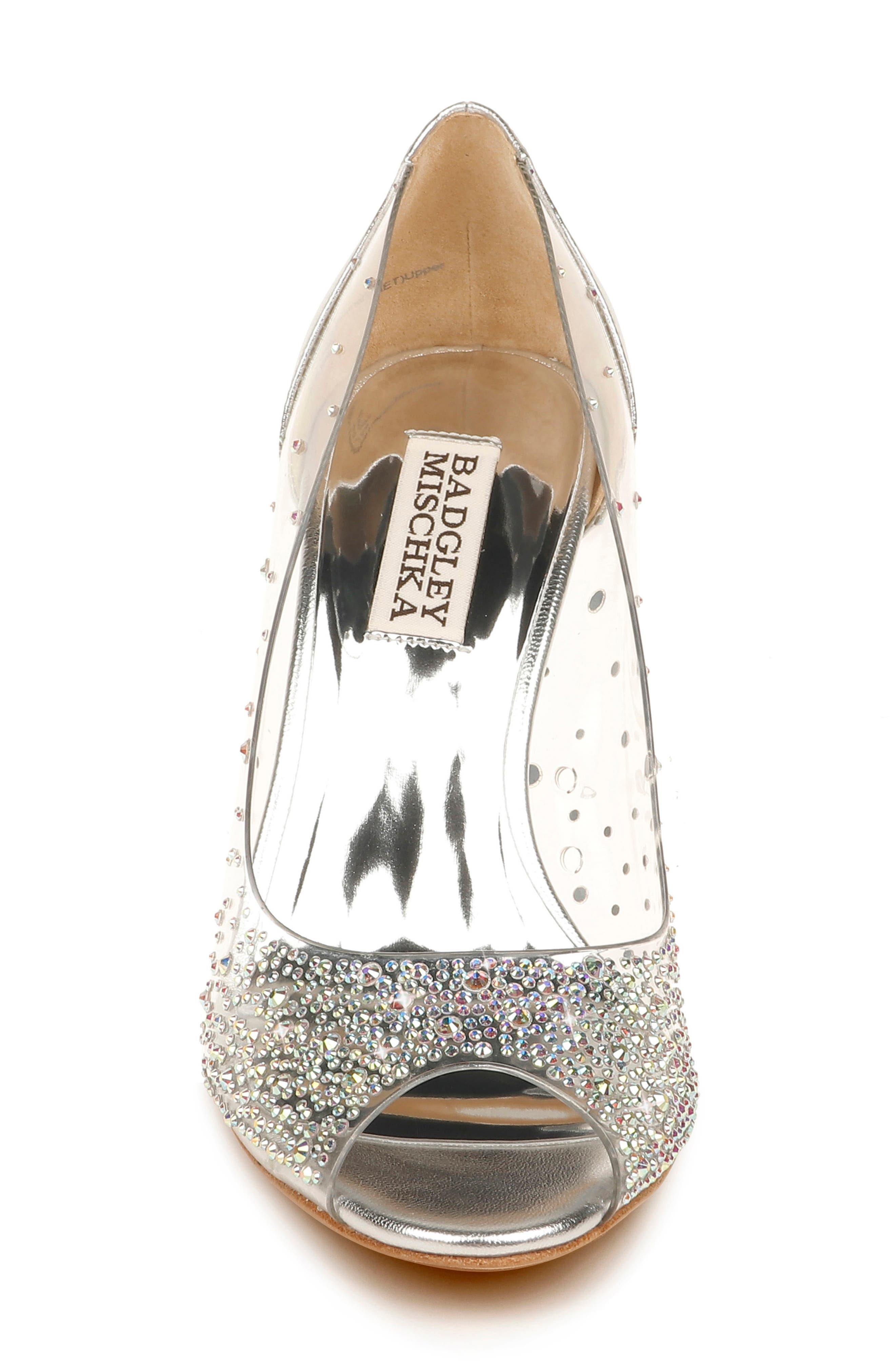 Badgley Mischka Collection Ginata Embellished Peep Toe Pump, Alternate, color, 