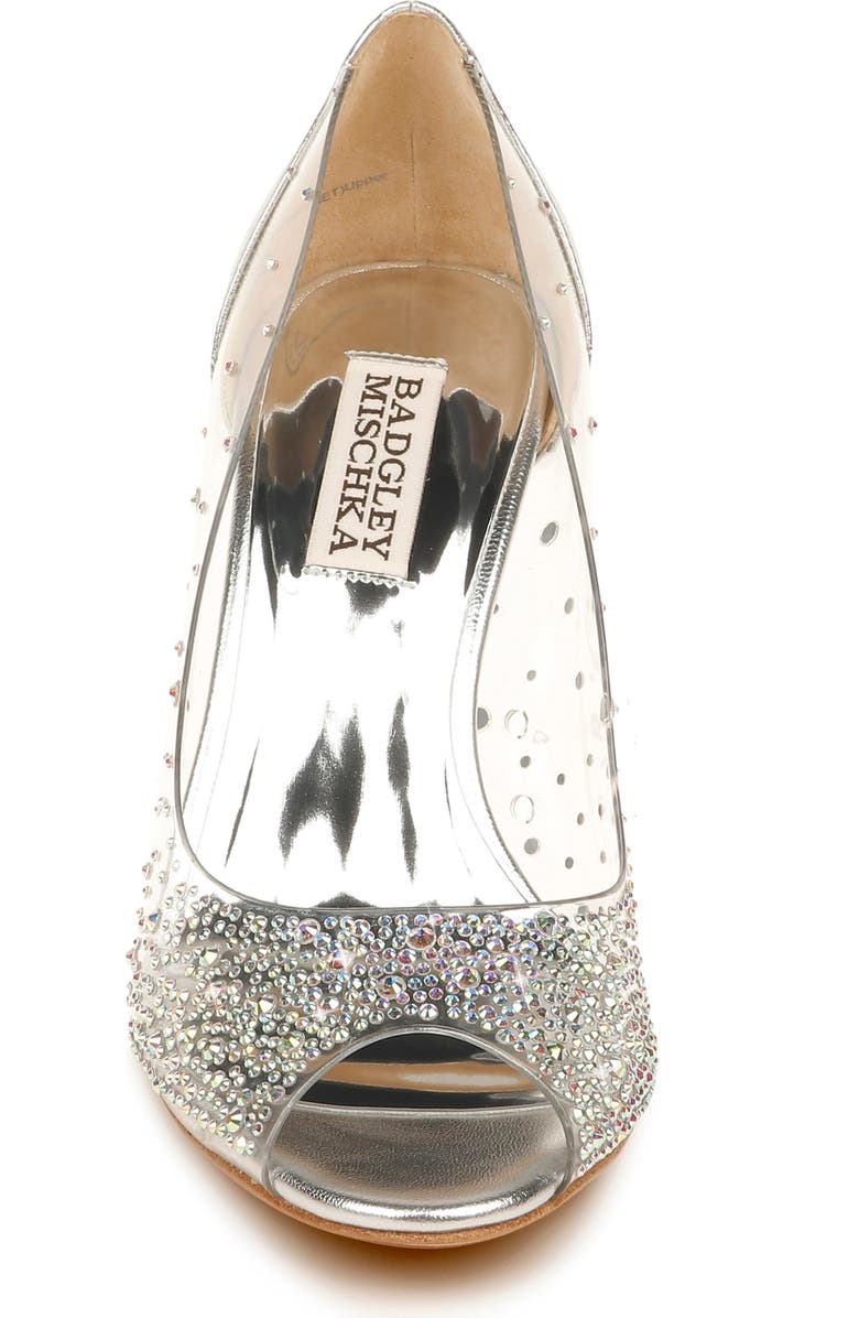 Badgley Mischka Collection Ginata Embellished Peep Toe Pump, Alternate, color,