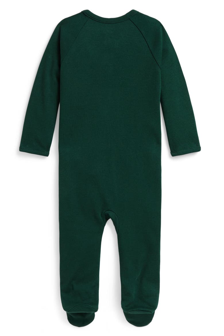 Cotton Interlock Footed Coverall, Alternate, color, MOSS AGATE