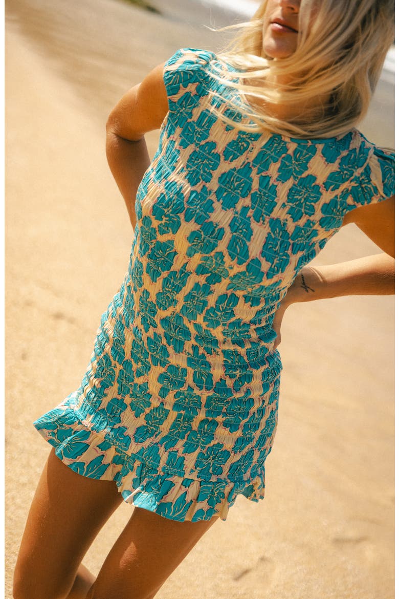 Bright Side Smocked Minidress, Alternate, color, PALM