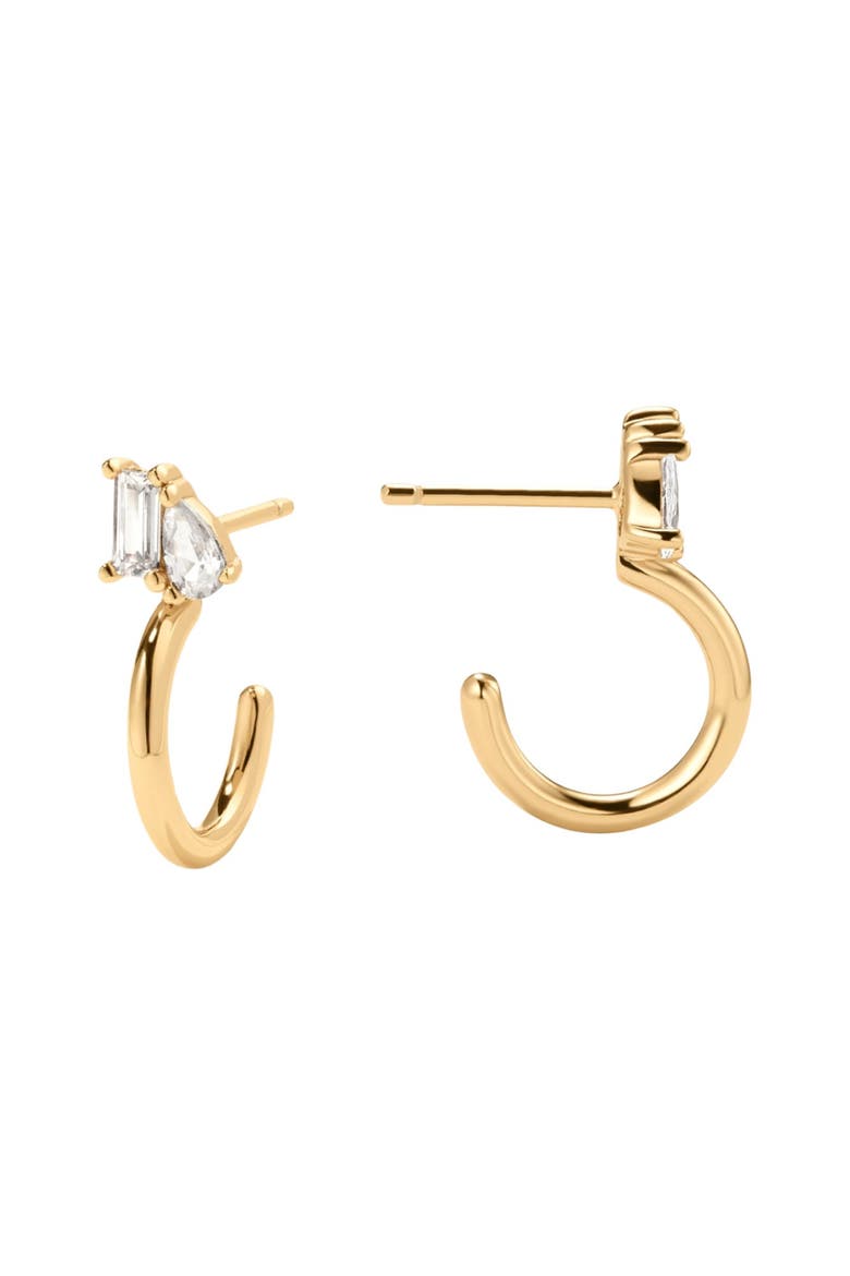 Toi et Moi Hoop Earrings, Main, color, Gold Vermeil