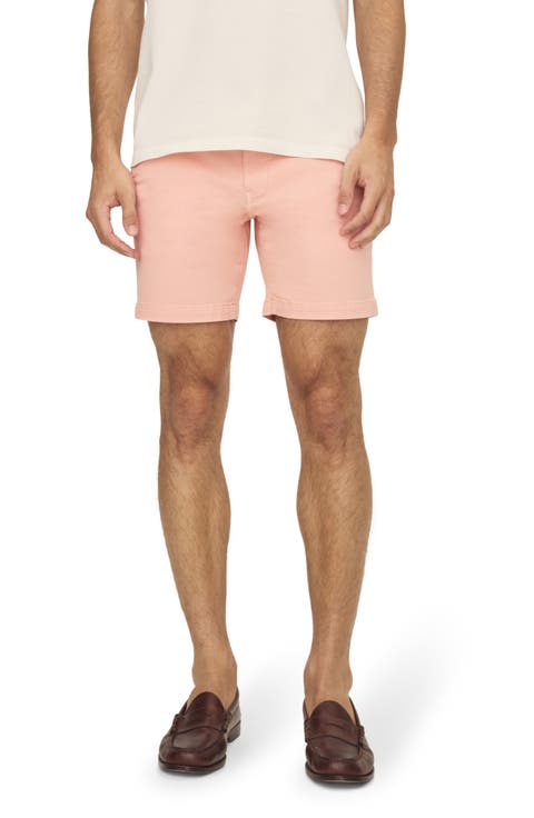 Flat Front Stretch Cotton Twill Chino Shorts