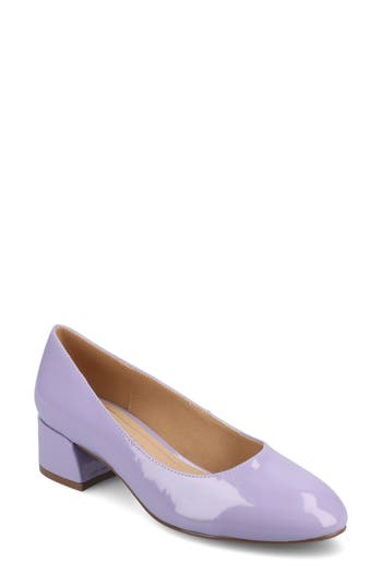 Journee Collection Saarii Block Heel Pump In Patent/lilac