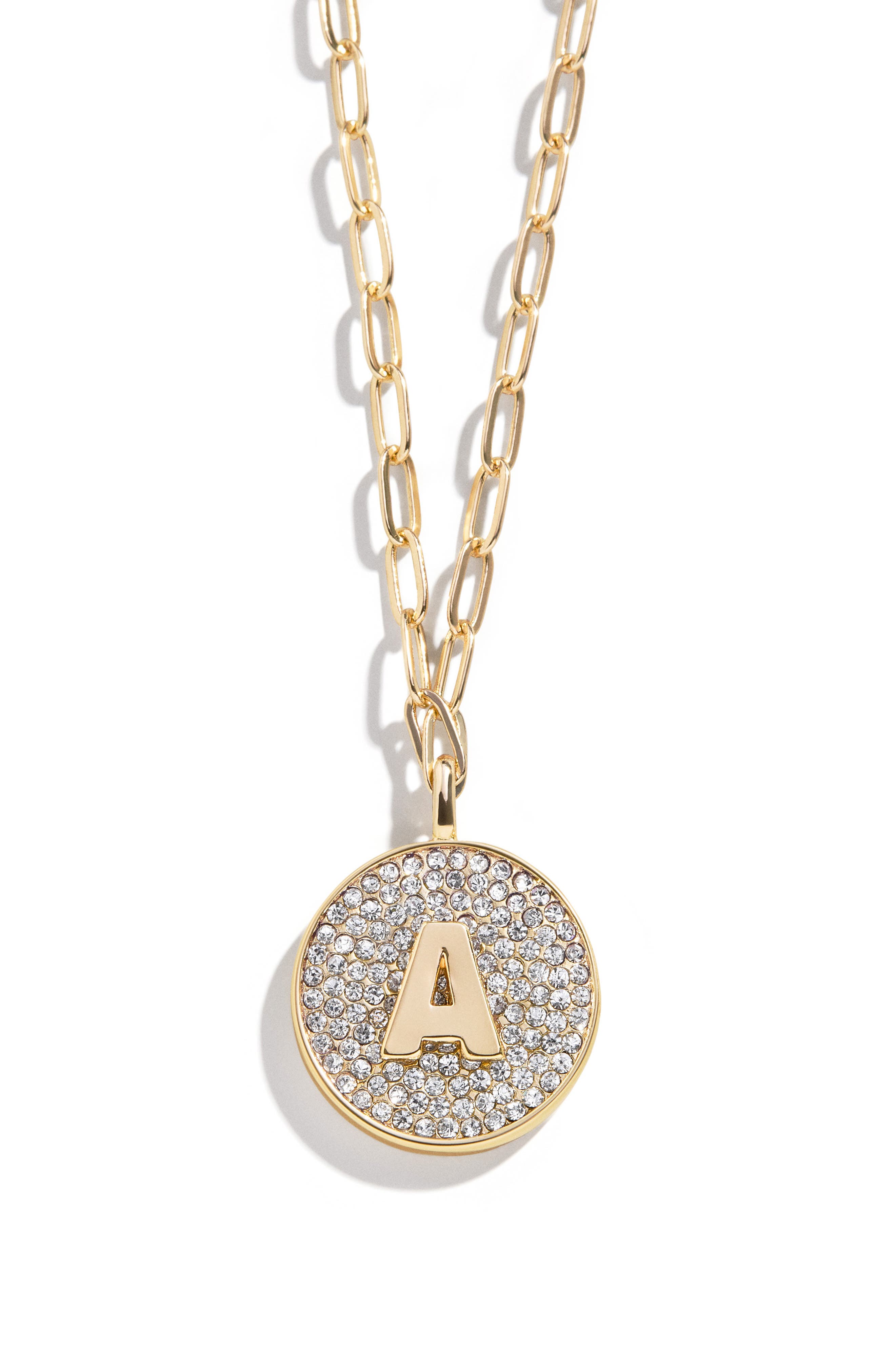 BaubleBar Pavé Initial Pendant Necklace