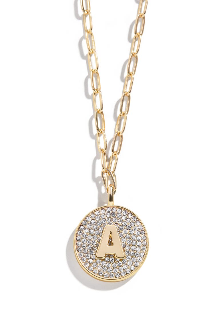 Pavé Initial Pendant Necklace, Main, color, GOLD A