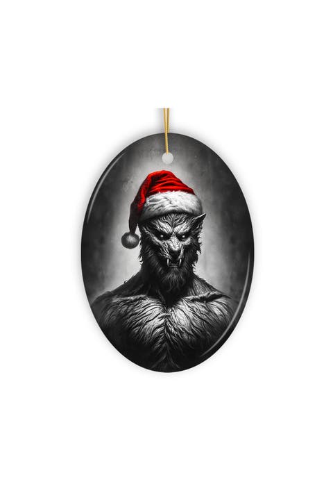 Beastly Werewolf Santa Hat Ornament