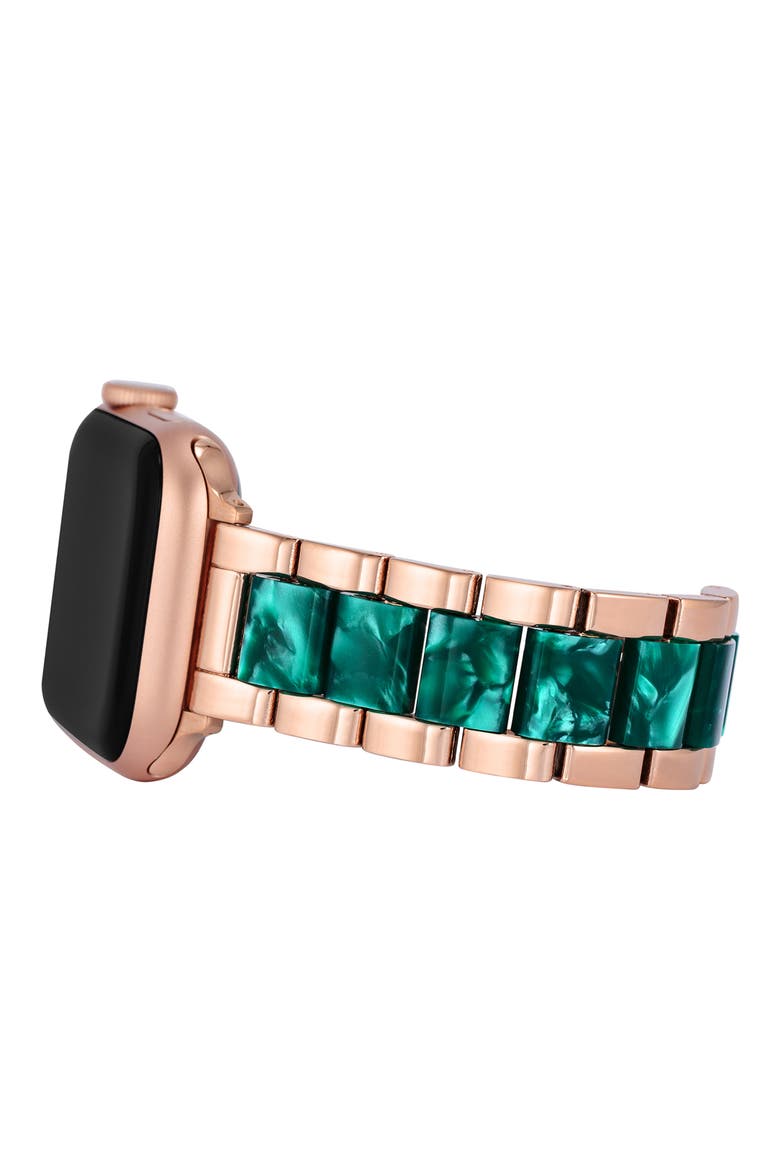 12.7mm Apple Watch® Watchband, Alternate, color, ROSE GOLD/ GREEN