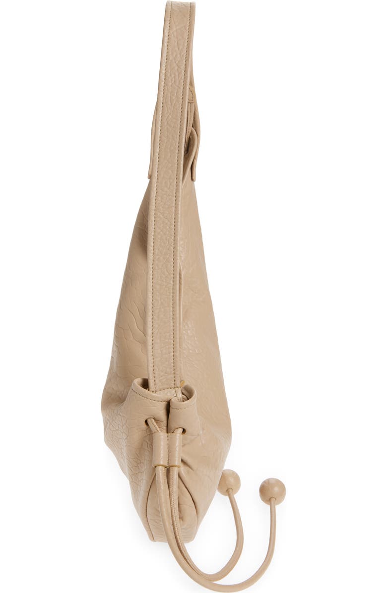 Marni Small Sling Leather Hobo Bag, Alternate, color, Dune